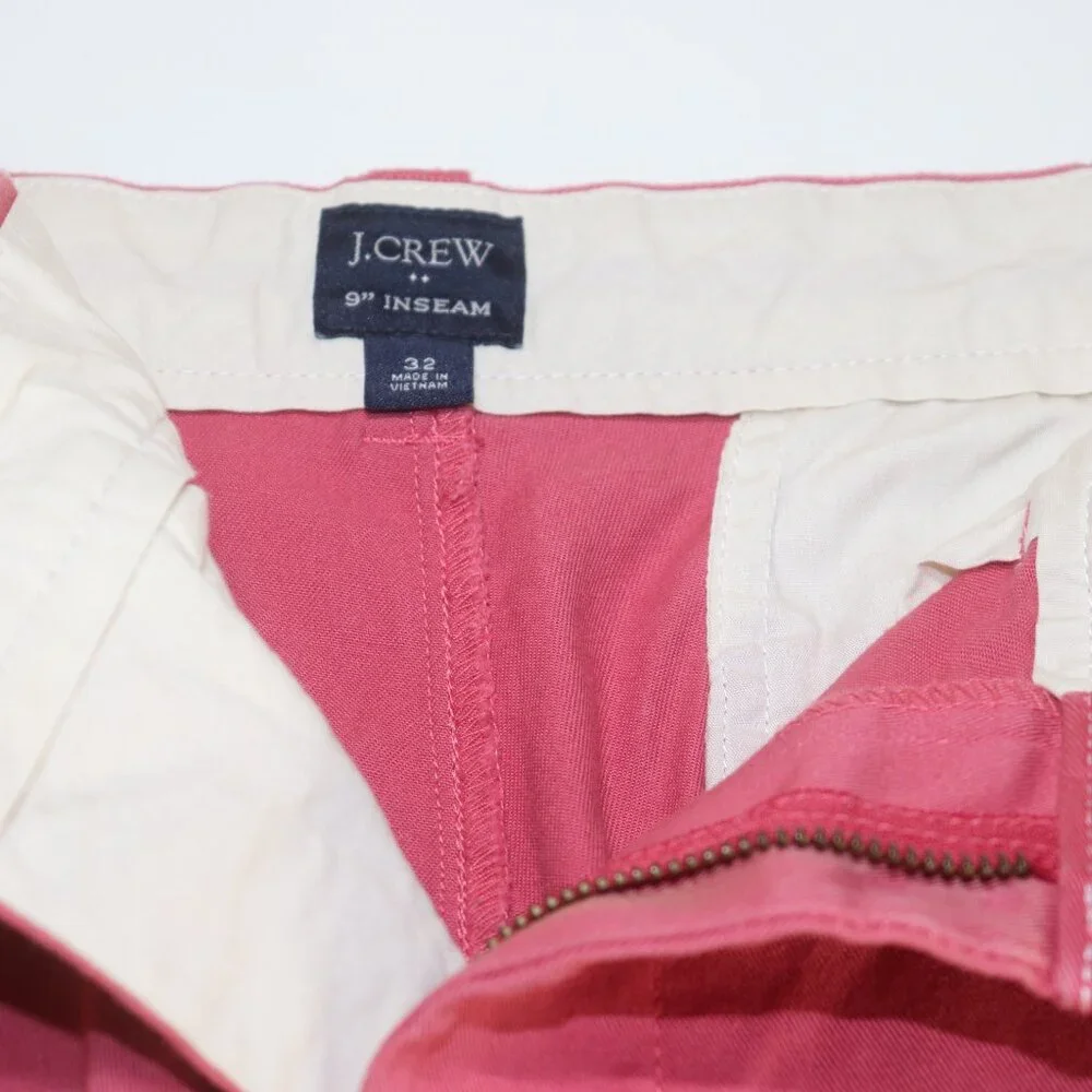 Lot of 2 J Crew 9 Inch Chino Shorts Grey Pink Size 32 Classic